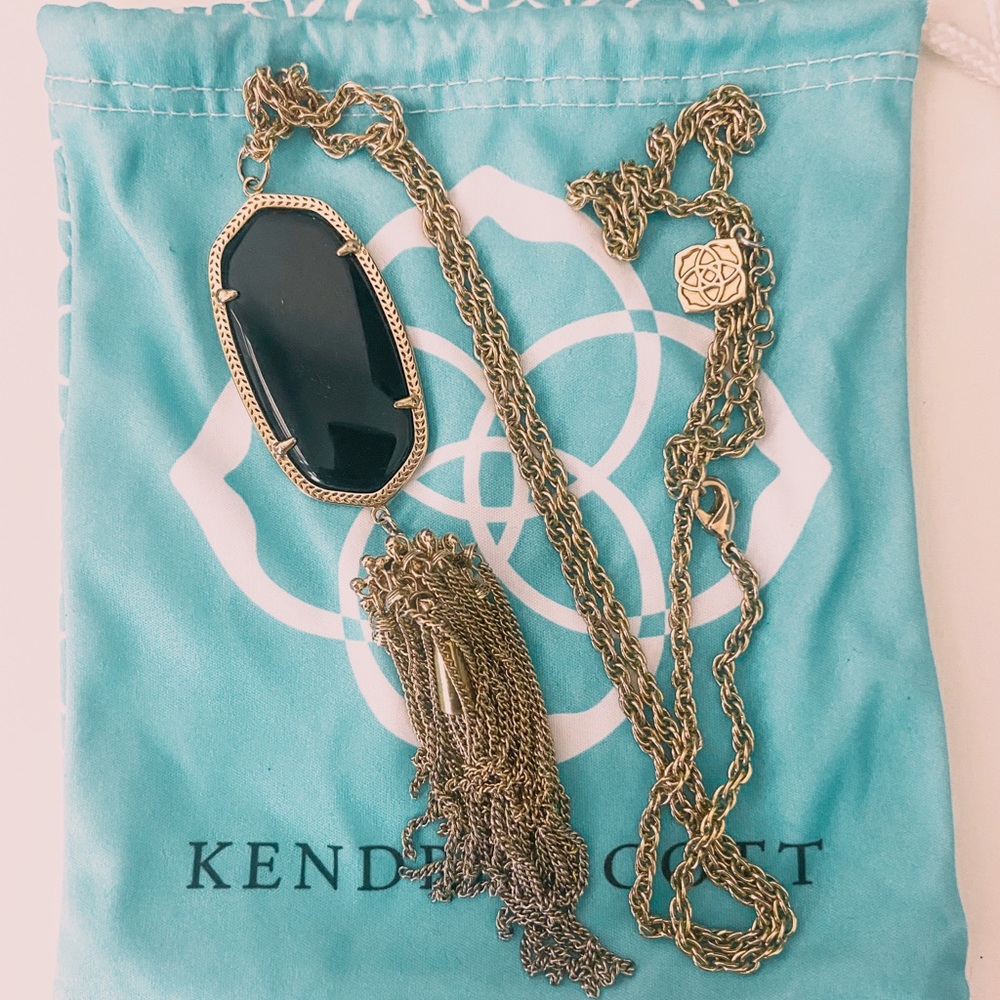 Kendra Scott Rayne Long Pendant Necklace Black